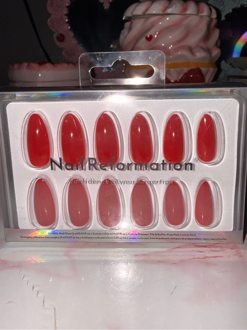 Nail Reformation Classic Red Medium Almond Press-On Nail Set